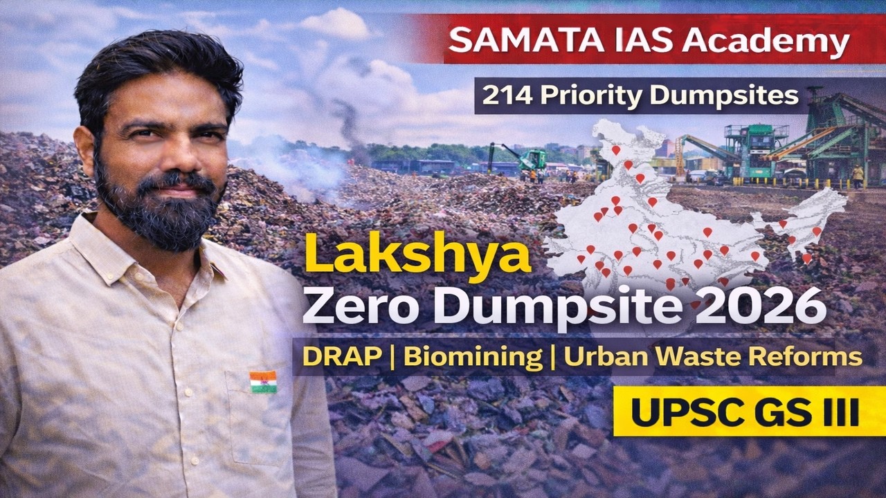 Lakshya Zero Dumpsite 2026 | DRAP, Biomining & Urban Waste Reforms Explained | UPSC GS III