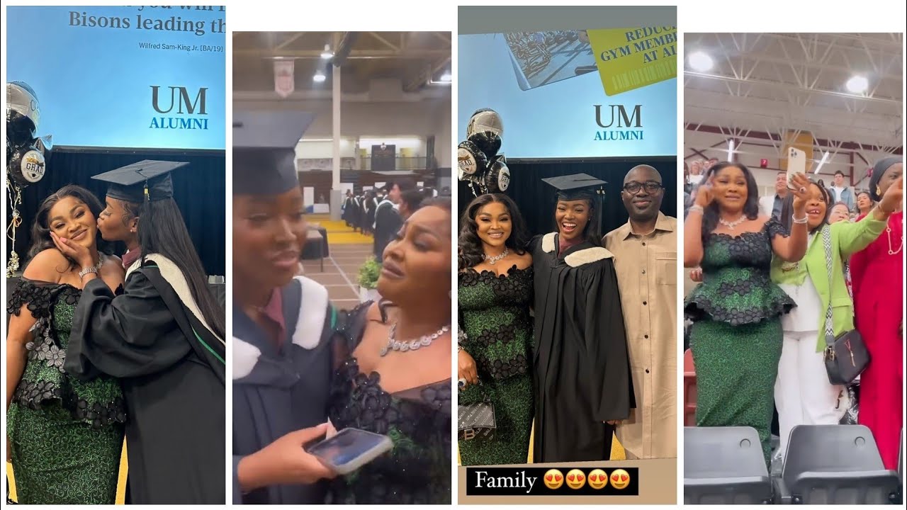 ♥ Mercy Aigbe,Kemi Afolabi get emotional at her daughter's graduation ceremony in Canada...