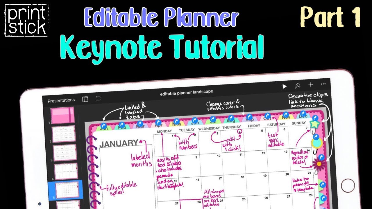 How to Make your Own Digital Planner | Keynote Editable Planner PART 1
