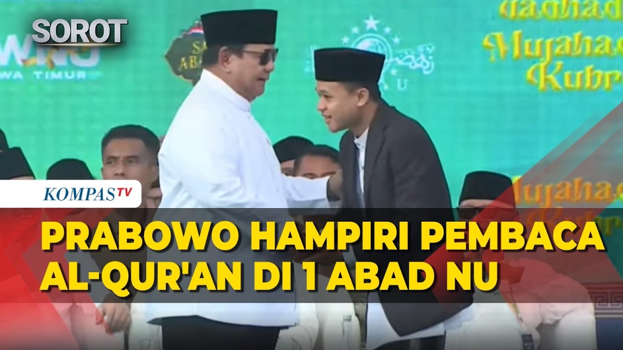 Riuh! Presiden Prabowo Tiba-Tiba Berdiri Hampiri Pembaca Al-Qur'an di Peringatan 1 Abad NU
