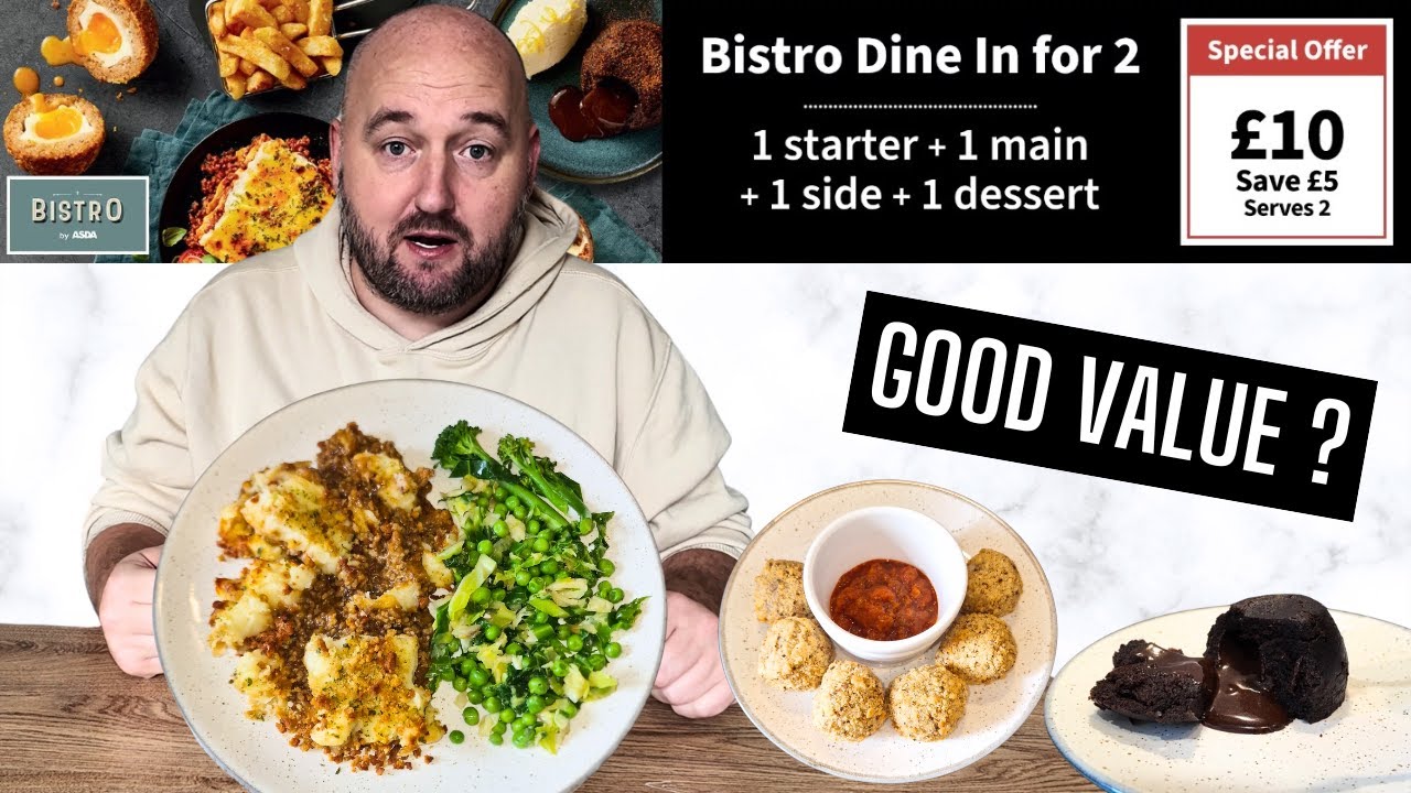 I got a 3 COURSE MEAL FOR TWO PEOPLE for only £10.00!!! Asda Bistro Meal is certainly GOOD VALUE!!!