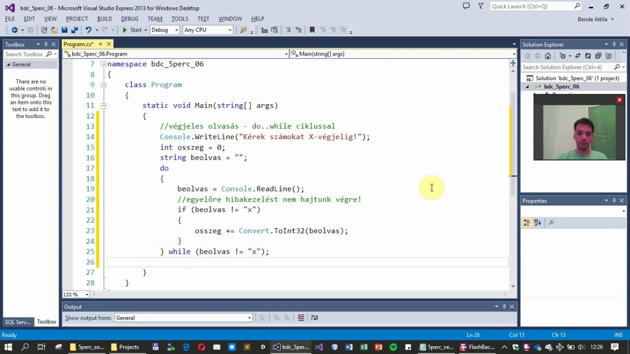 C# 5 perc alatt - DO WHILE ciklus, végjeles olvasás