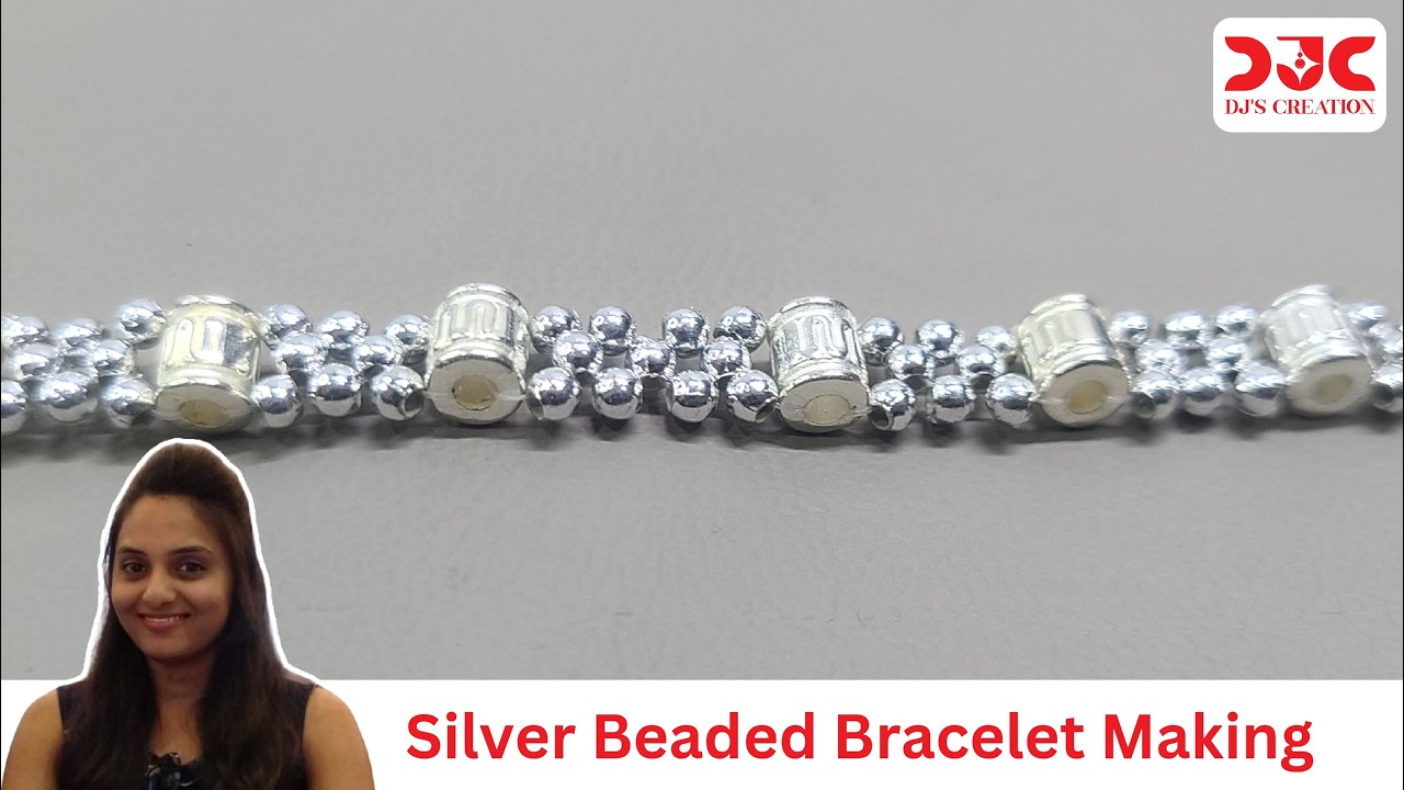 Silver Beaded Bracelet Making Tutorial Easy DIYJewelry dj's creation #braceletmaking