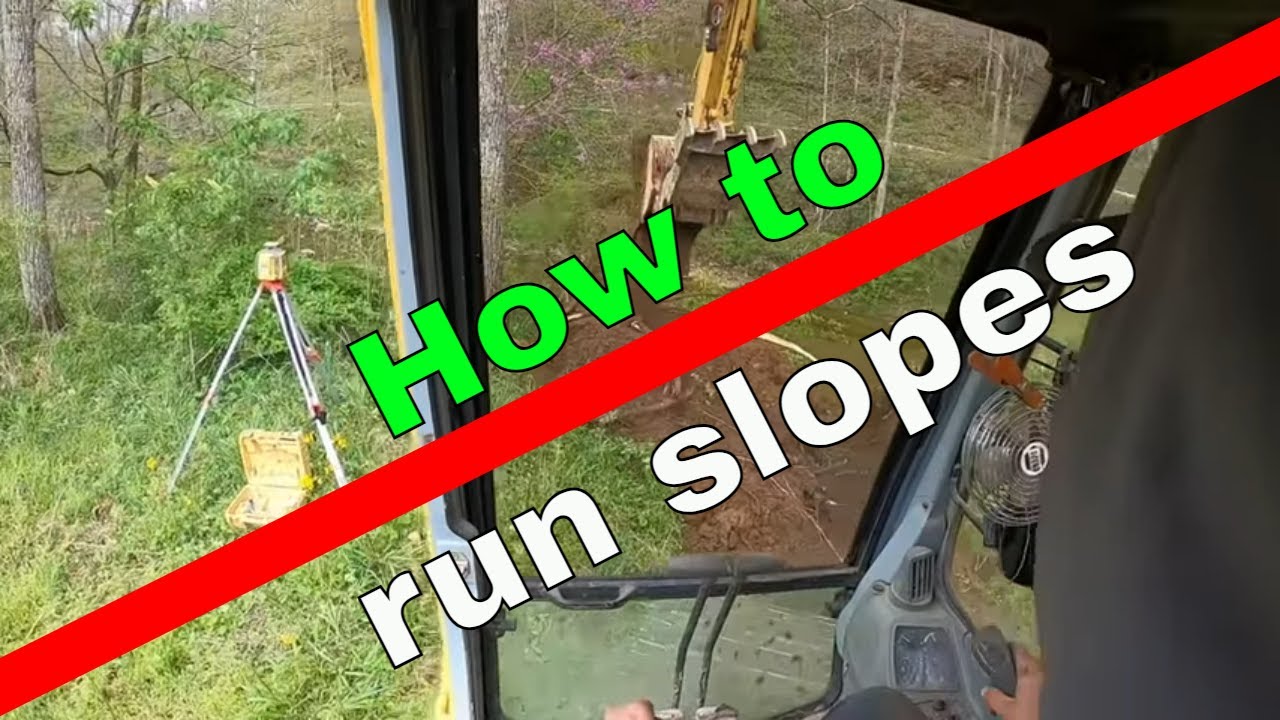 How to run slopes with a laser. Trouble with the 120 installing field tile for Farmer Chris.