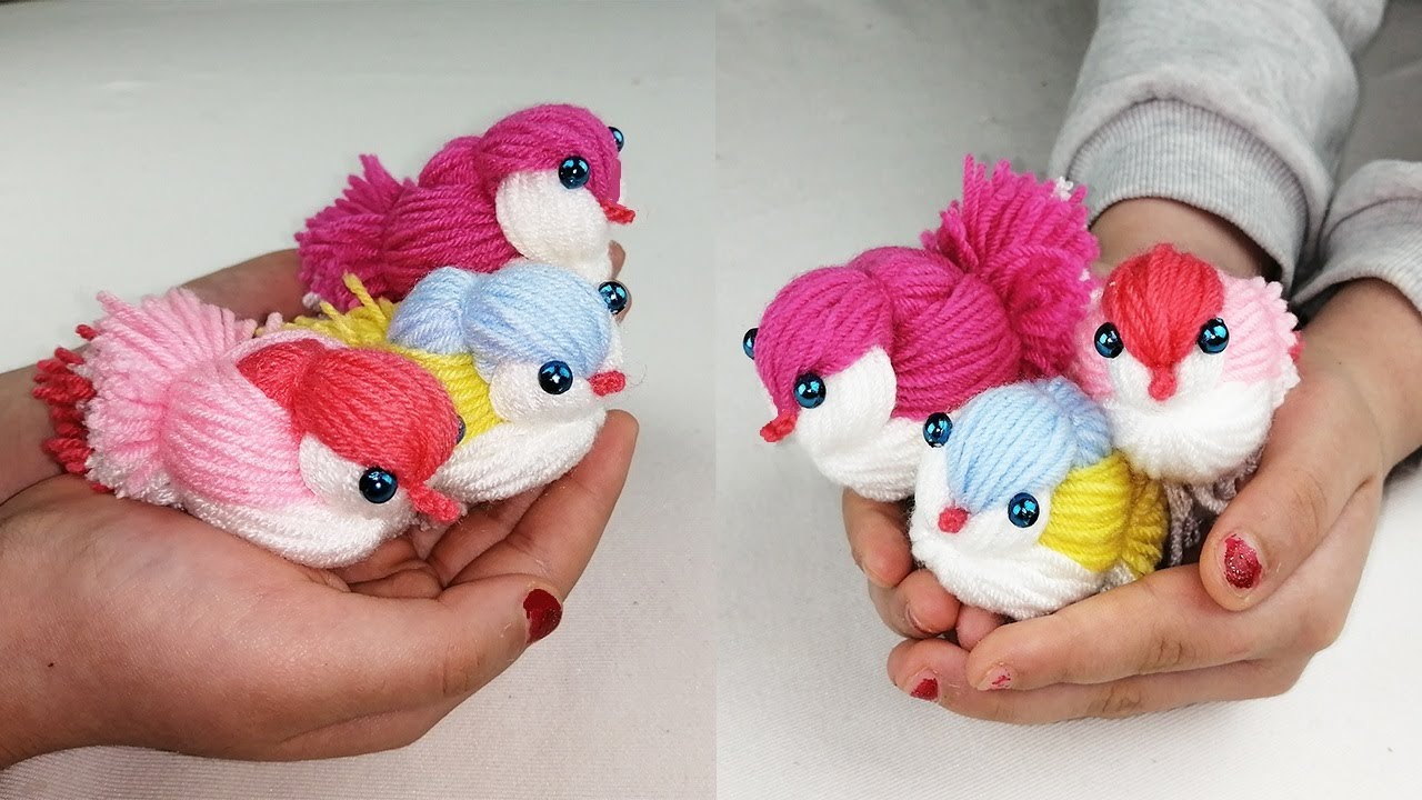 Easy woolen bird craft making | Making Wool Birds | Woolen Crafts
