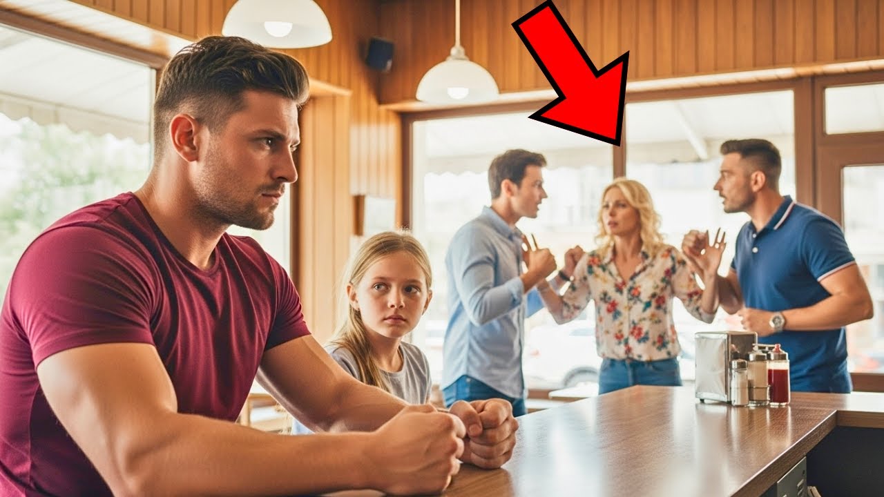 „TATA, O PUTEM AJUTA?” — Un tată singur protejează o femeie de doi agresori într-un restaurant...