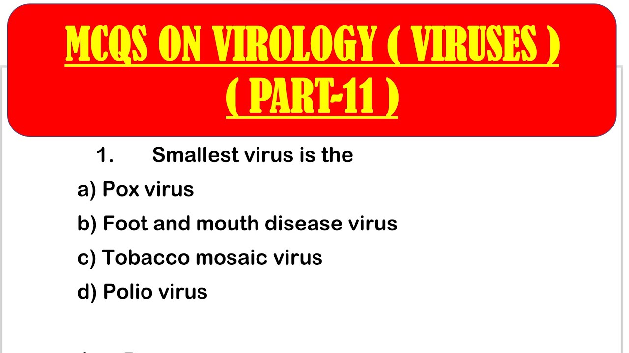 MCQS ON VIRUSES || virology mcqs questions with answers || PART 11 || MICROBIOLOGY