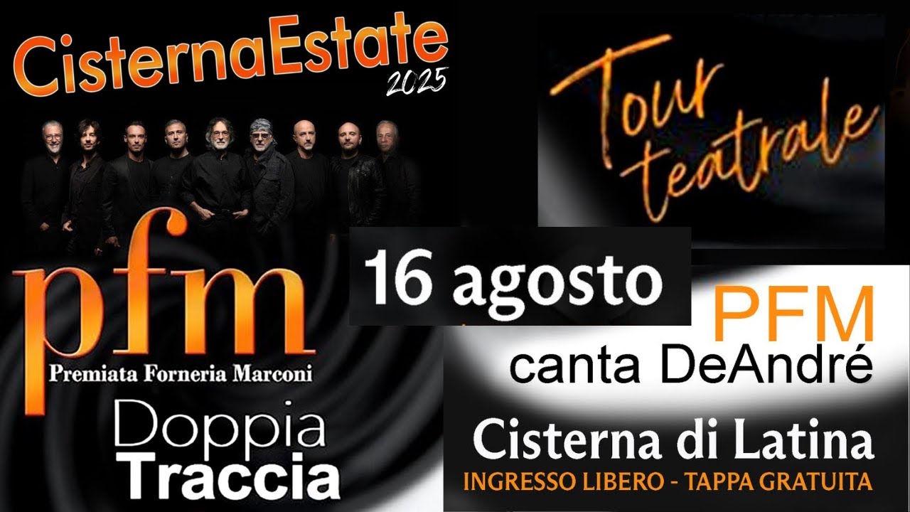 PFM “Doppia Traccia Tour” a Cisterna di Latina – Concertone di San Rocco 2025 - 16 Agosto 2025