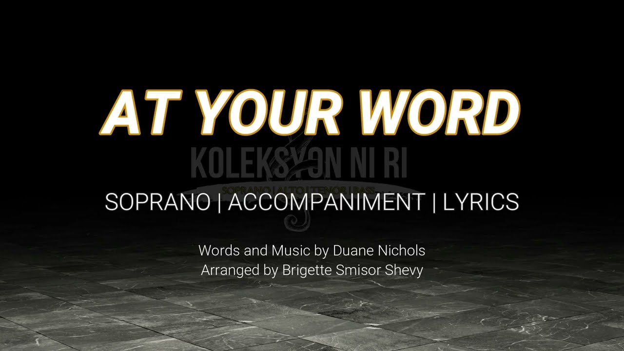 At Your Word | Soprano | Vocal Guide by Sis. Marivic Manuel