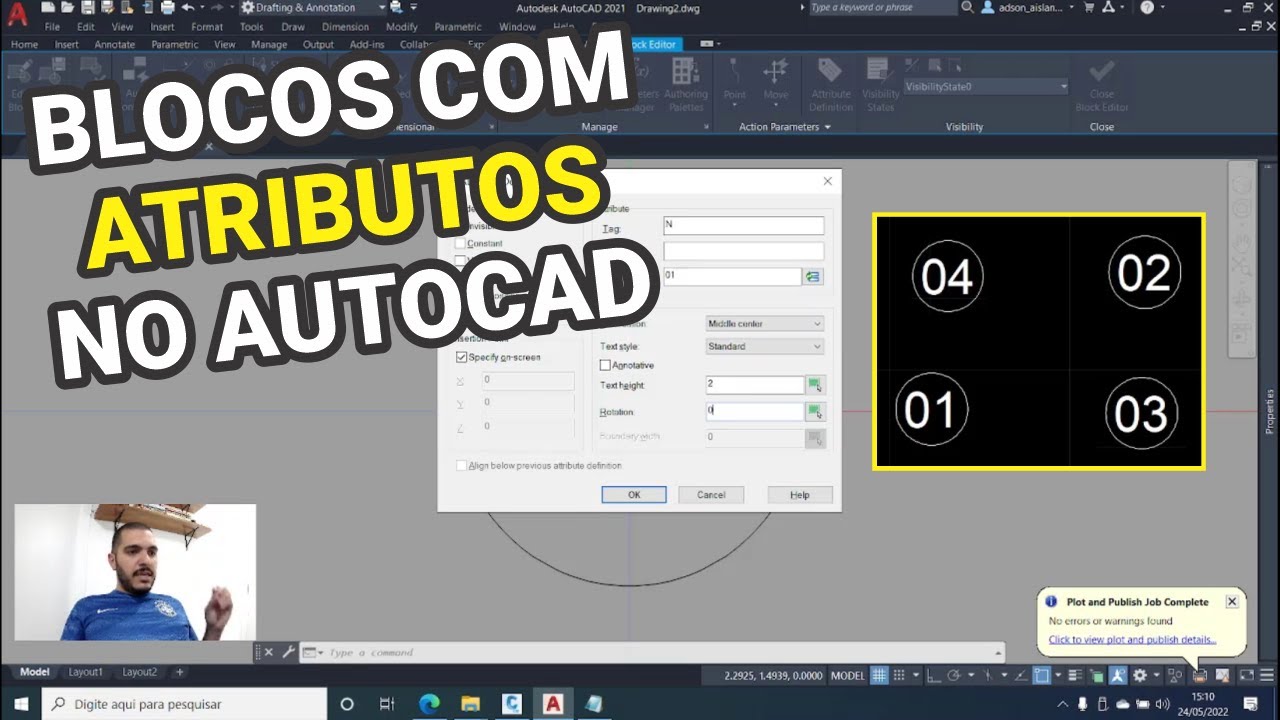 Criar um BLOCO COM ATRIBUTO no AutoCAD