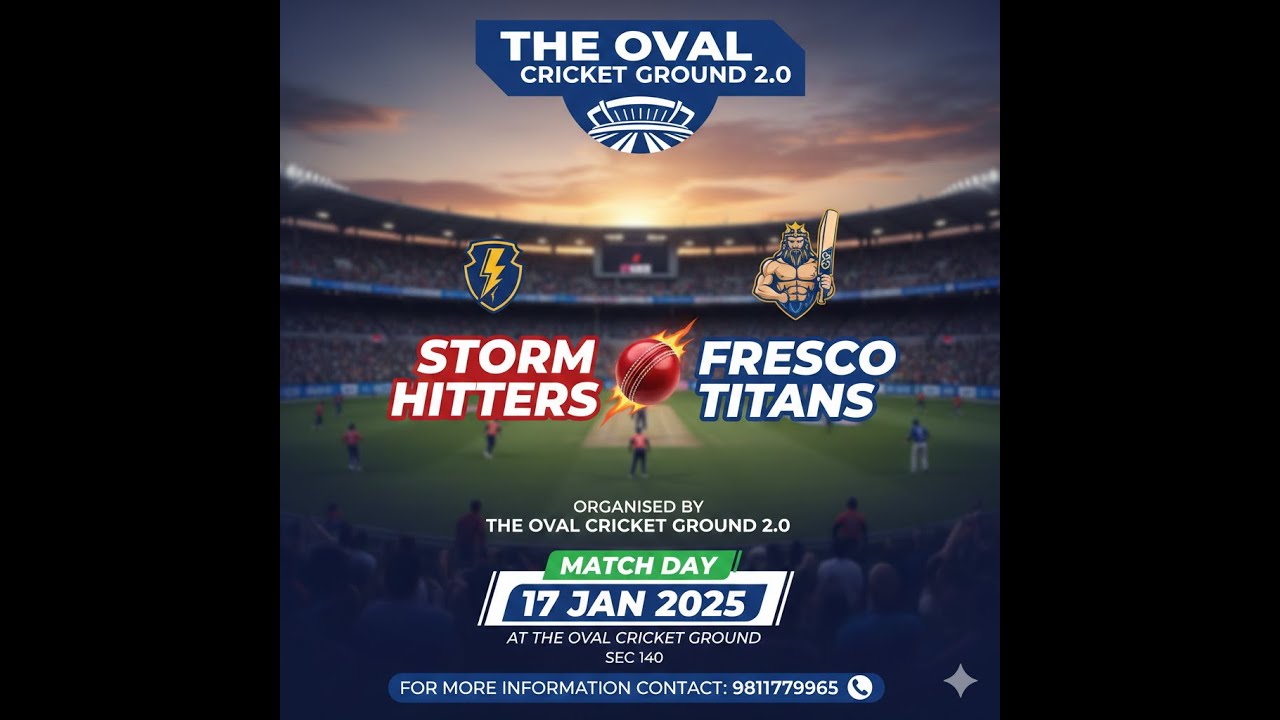 Strom Hitters vs Fresco Titans Organised by The Oval Cricket Ground 2.0