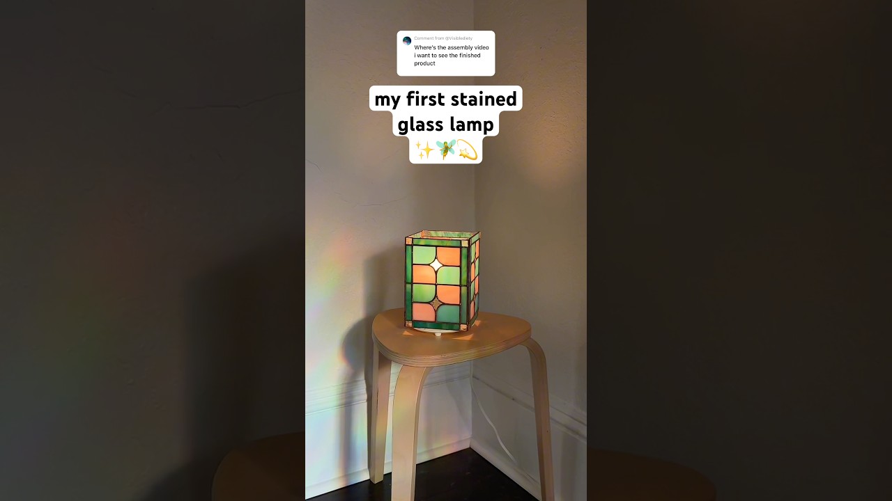 PART 2 making my first stained glass lamp 💫 #stainedglass