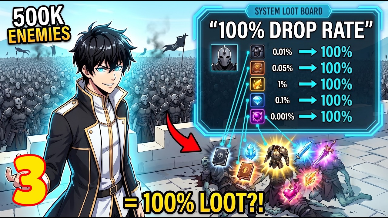 He Got A 100% DROP RATE Talent, Now Half A MILLION Enemies Are Just Loot | Manhwa Recap 3
