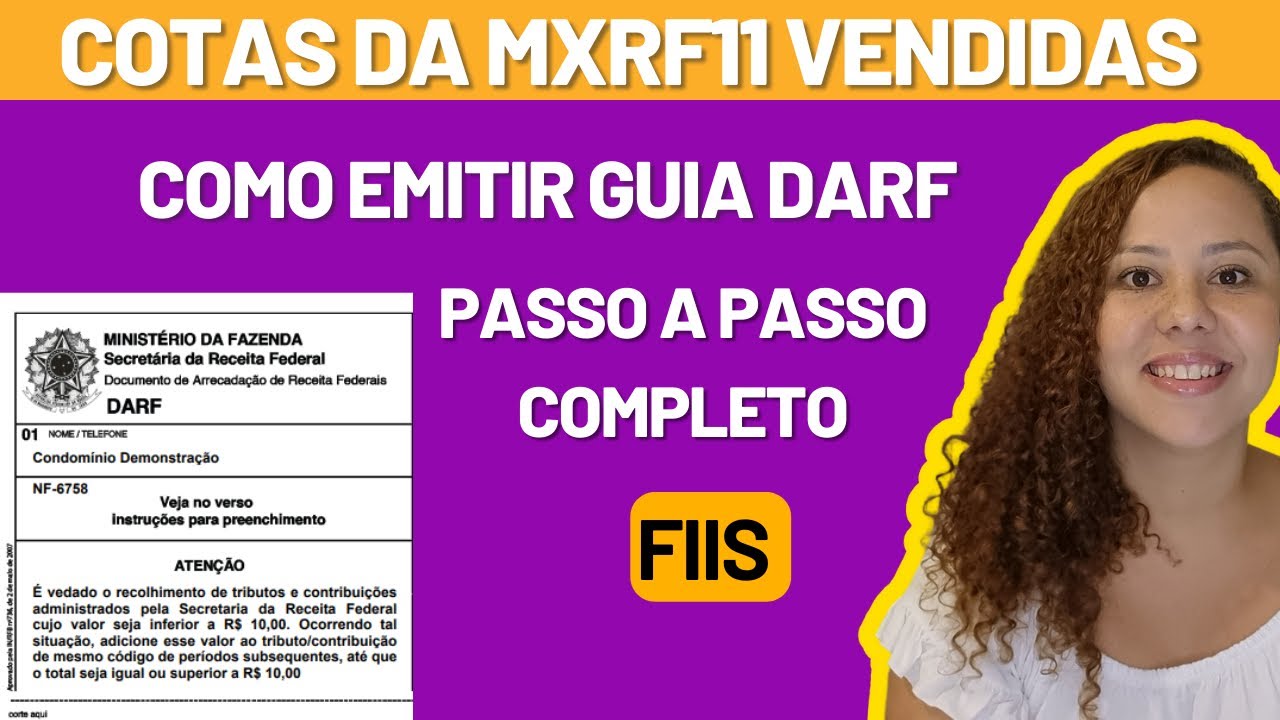 MXRF11 COTAS VENDIDAS - COMO EMITIR O DARF PASSO A PASSO COMPLETO.