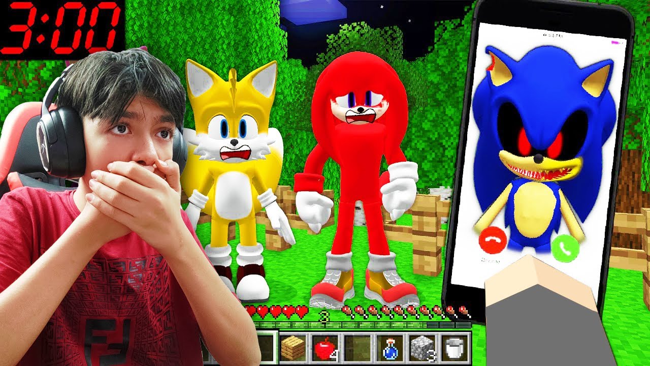 ( ! لا تتصل علي سونيك الشرير في ماين كرافت الساعه 3 بليل ( شكله مخيف 😱📞 - DON'T CALL TO EVIL SONIC