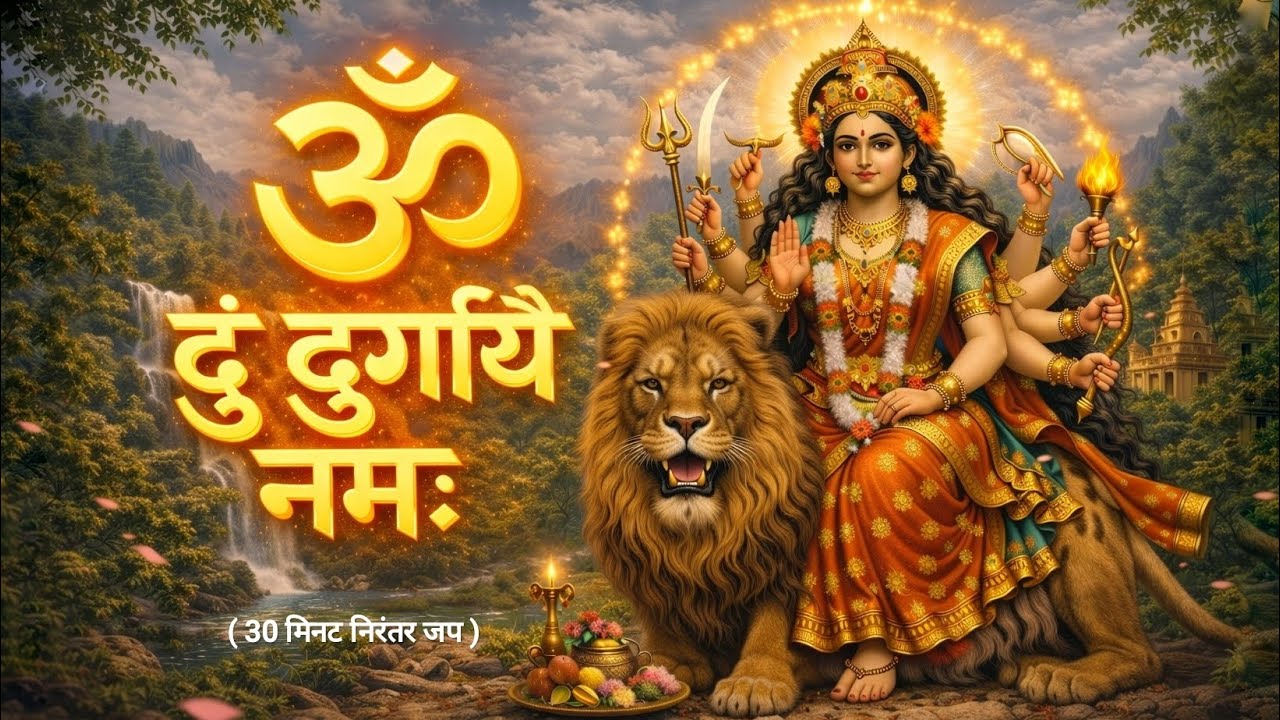 ॐ दुं दुर्गायै नमः | माँ दुर्गा ध्यान मंत्र | बाधाओं का नाश करने वाला महामंत्र | 30 मिनट निरंतर जप 
