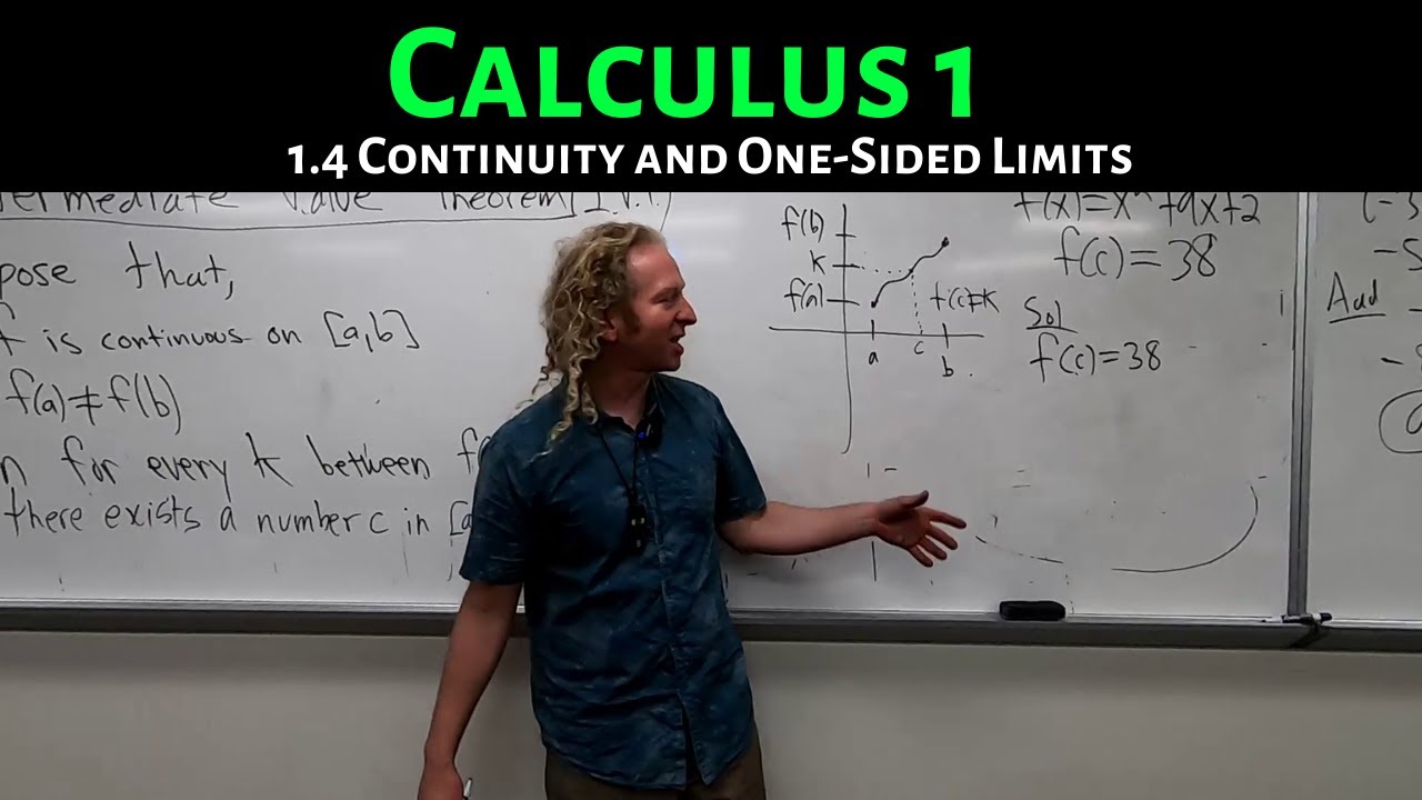 Calculus 1: Lecture 1.4 Continuity and One-Sided Limits