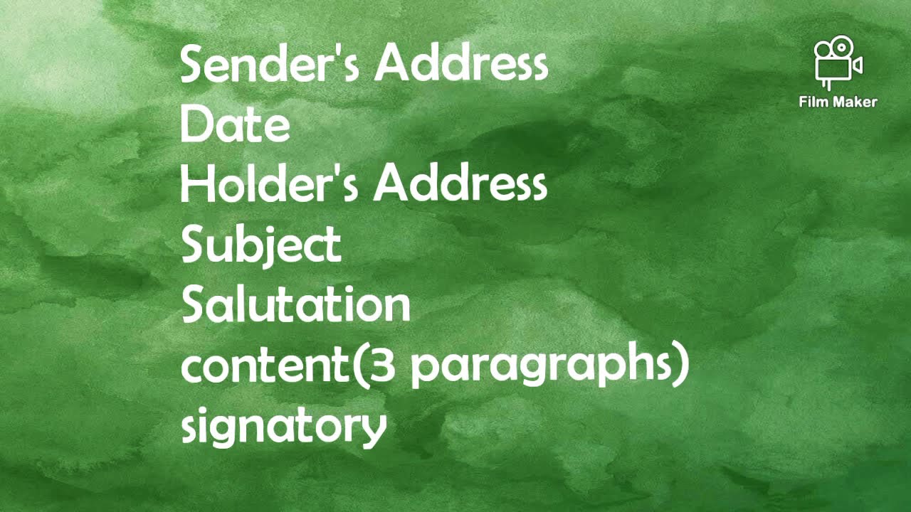 Letter of ordering things