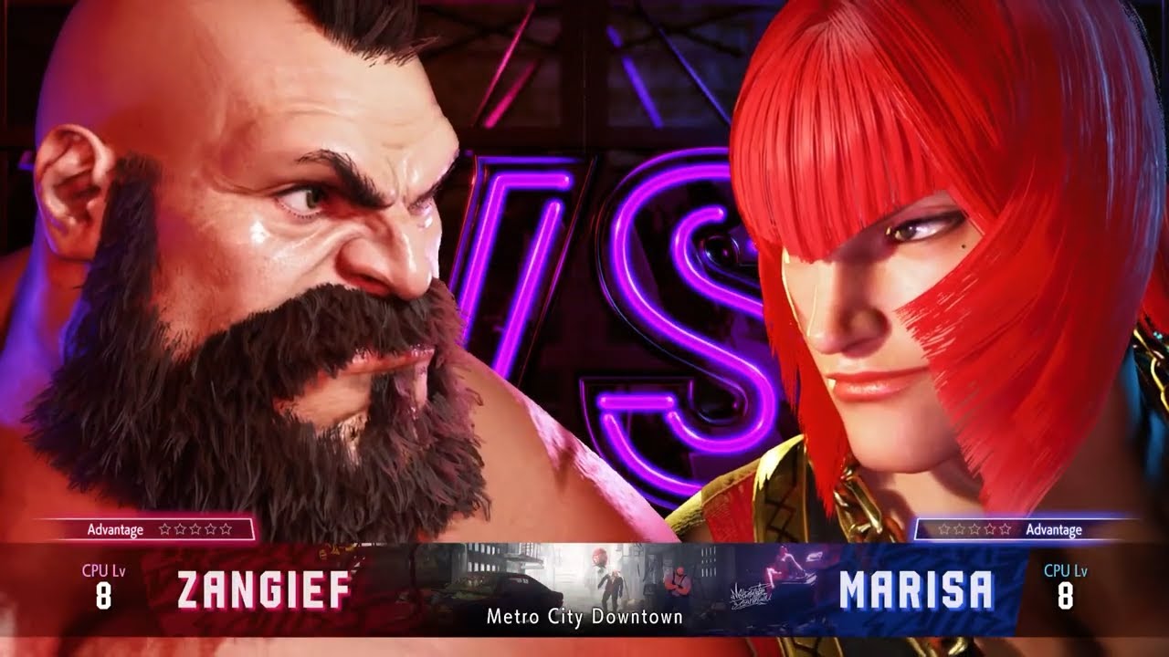 Zangief(LVL8 CPU) VS Marisa(LVL8 CPU) | Street Fighter 6