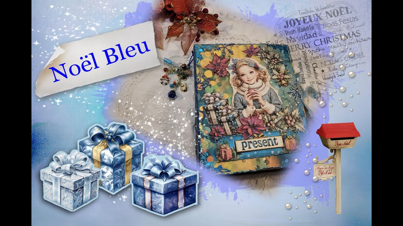 🧡Book Hybride Noël en Bleu 🧡Christmas Junk Journal  🧡