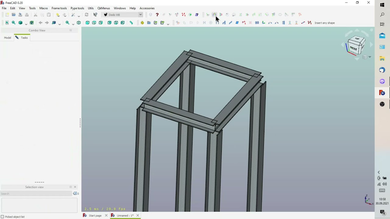 FreeCad DODO Workbench create a steel structure tower