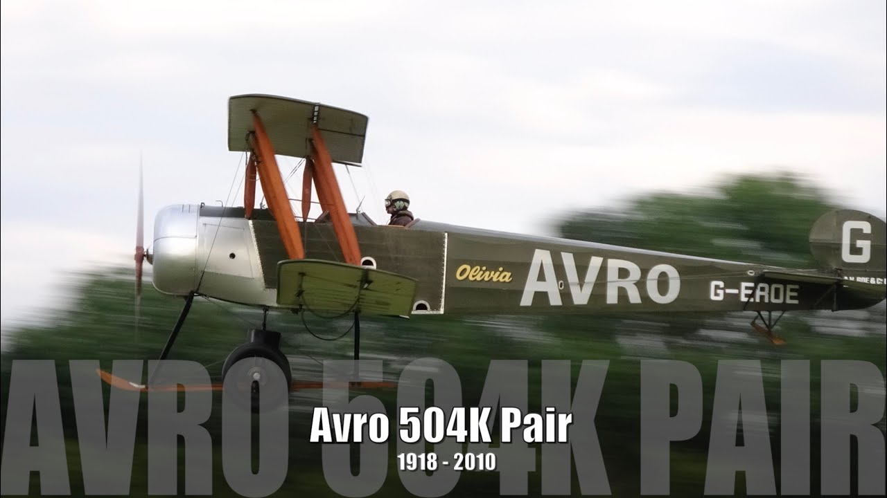 Avro 504K pair - 1918 Original with 2010 Replica - Shuttleworth Military Pageant 2019