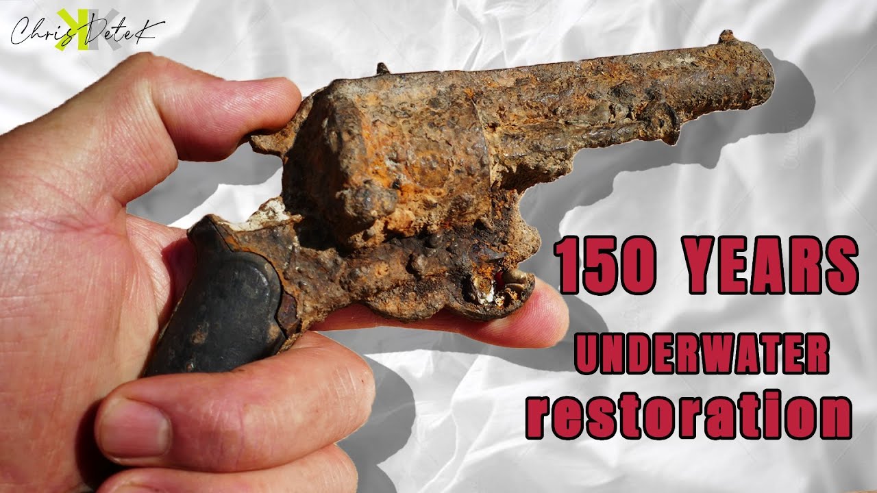 RESTAURATION DU PISTOLET A BROCHES ROUILLÉ 1870 DE NAPOLEON III TROUVÉ A LA PECHE A L'AIMANT