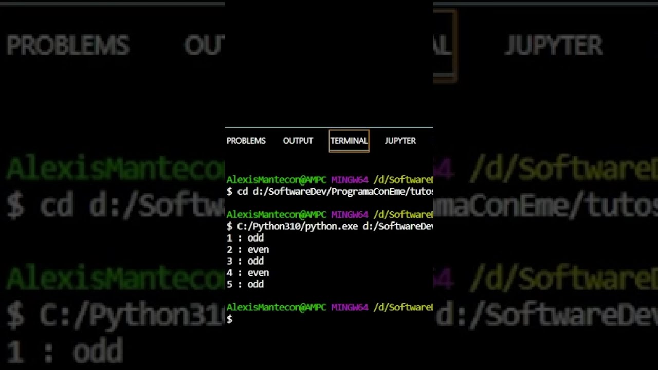 Ejercicio N.3: N&uacute;mero par e impar  #python #pythonprogramming #pythontutorial #shorts