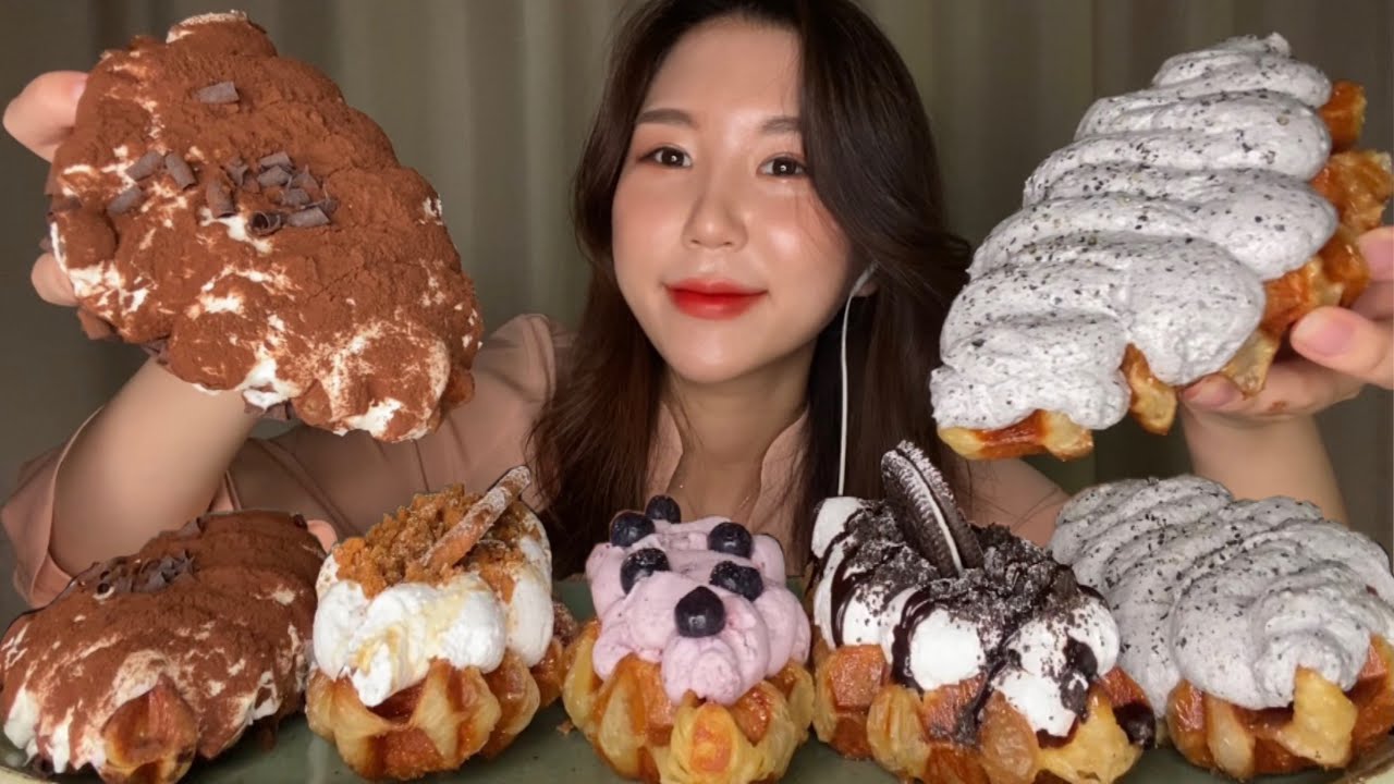 Cheat DayㅣКрем Croffle MUKBANG🍩ㅣЗвук поедания десерта✨ Eating show