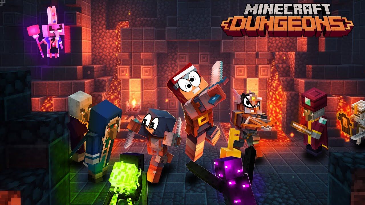 MINECRAFT DUNGEONS FUNNY MOMENTS COMPILATION | Nintendo Switch 60FPS