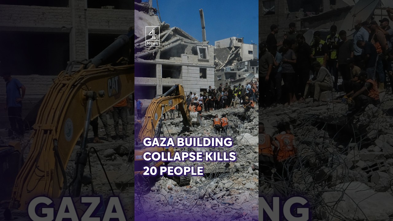 Gaza building collapse kills 20 people including 5 children #Gaza #Building #War
