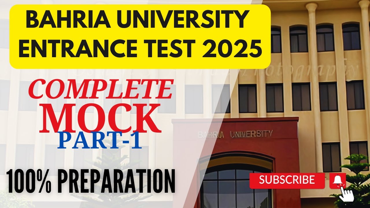 Bahria University Admissions Fall 2025 | Mock Exam Part-1 | Entrance Test Preparation