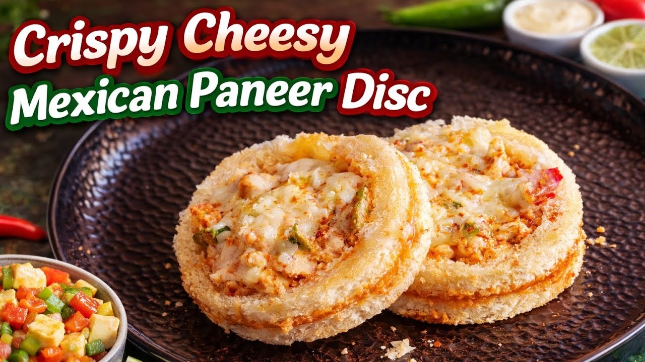 Crispy Cheesy Mexican Paneer Disc | Easy Party Starter