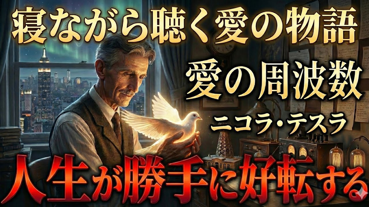 【睡眠用】「愛は作るものではない、周波数だ」死の直前に気づいた「愛の正体」。99%の人が知らない、人生が勝手に好転する宇宙の法則（369の周波数）【ニコラ・テスラ】成功哲学/寝ながら/聞き流し/偉人