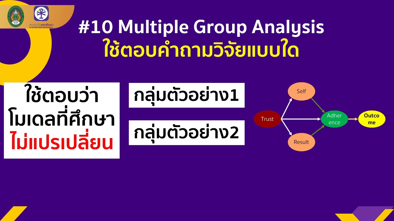 ชุดที่ 2 ตอนที่ 10 Multiple Group Analysis ใช้ตอบคำถามวิจัยแบบใด