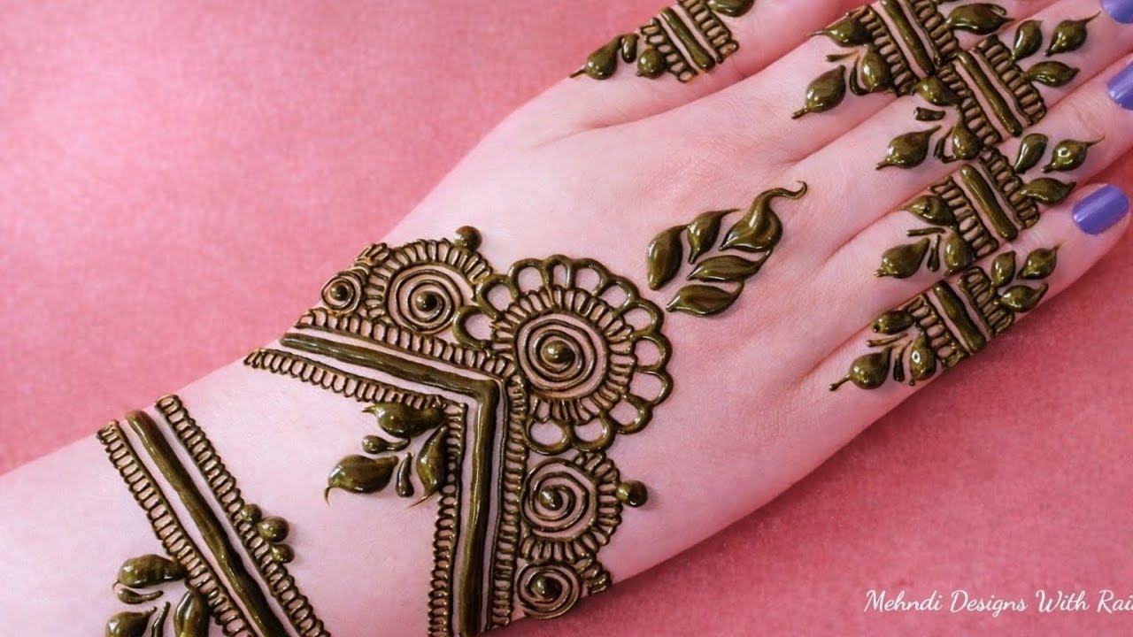 Mehndi design simple back hand | Engagement💍mehndi designs full hand
