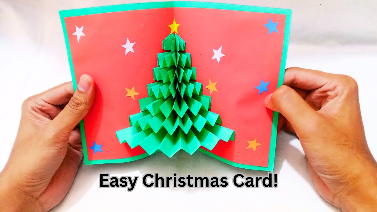 How to Make a 3D Christmas Tree Card | Simple Christmas Card Idea DIY