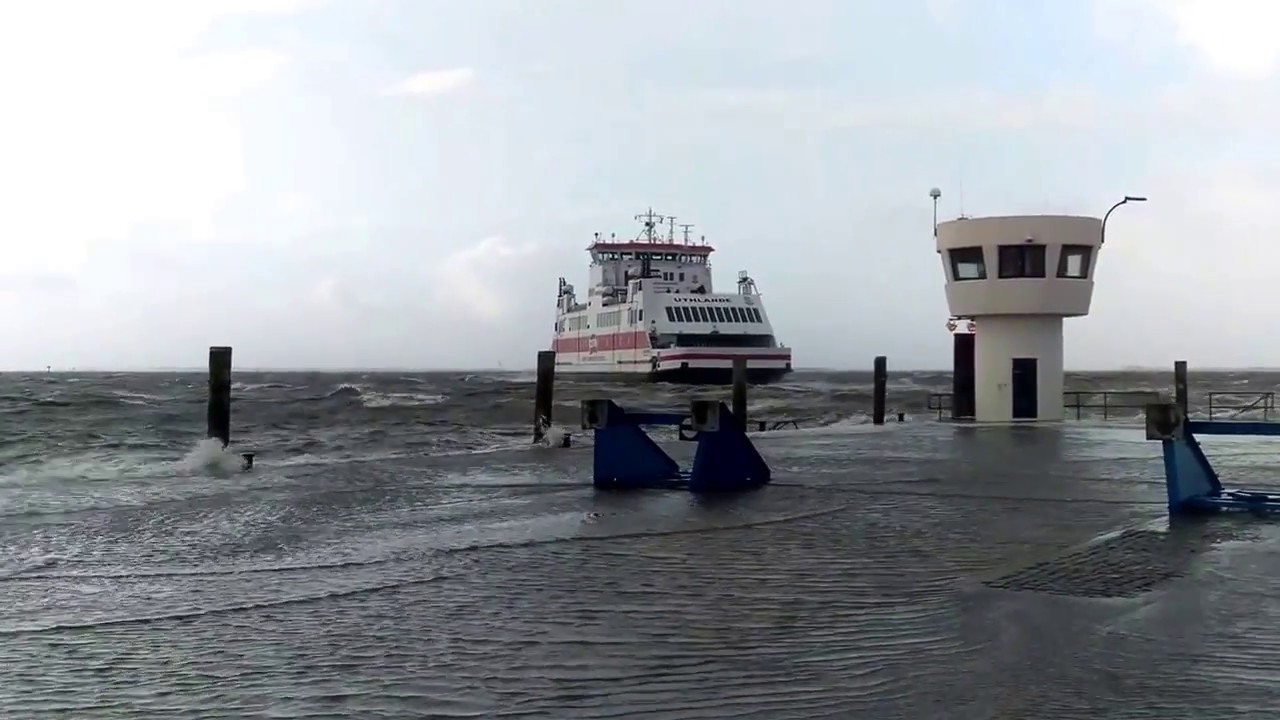 Uthlande Ablegen in Dagebüll bei Sturm 26.12.2016