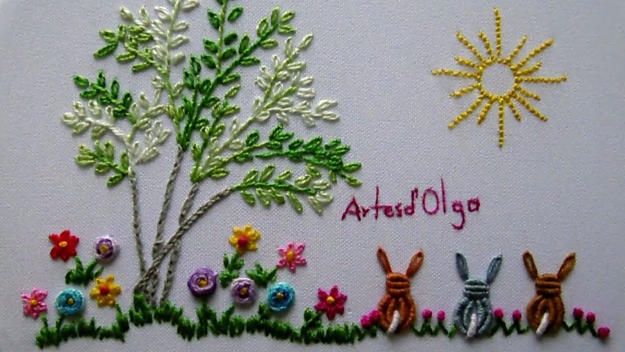 Brazilian Embroidery for Baby: Bullion Embroidery Design | Bordado Brasileño para bebé-Punto Rococo