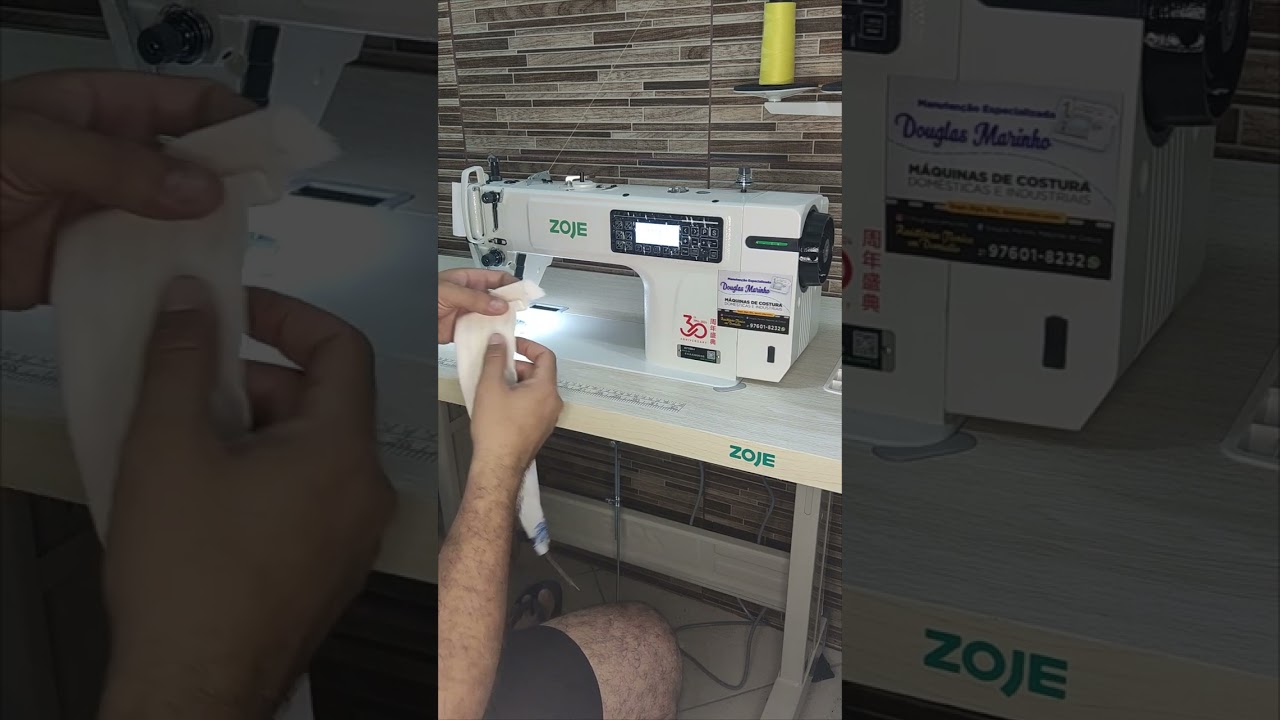máquina reta eletrônica zoje modelo A7100-l instruções básicas do painel