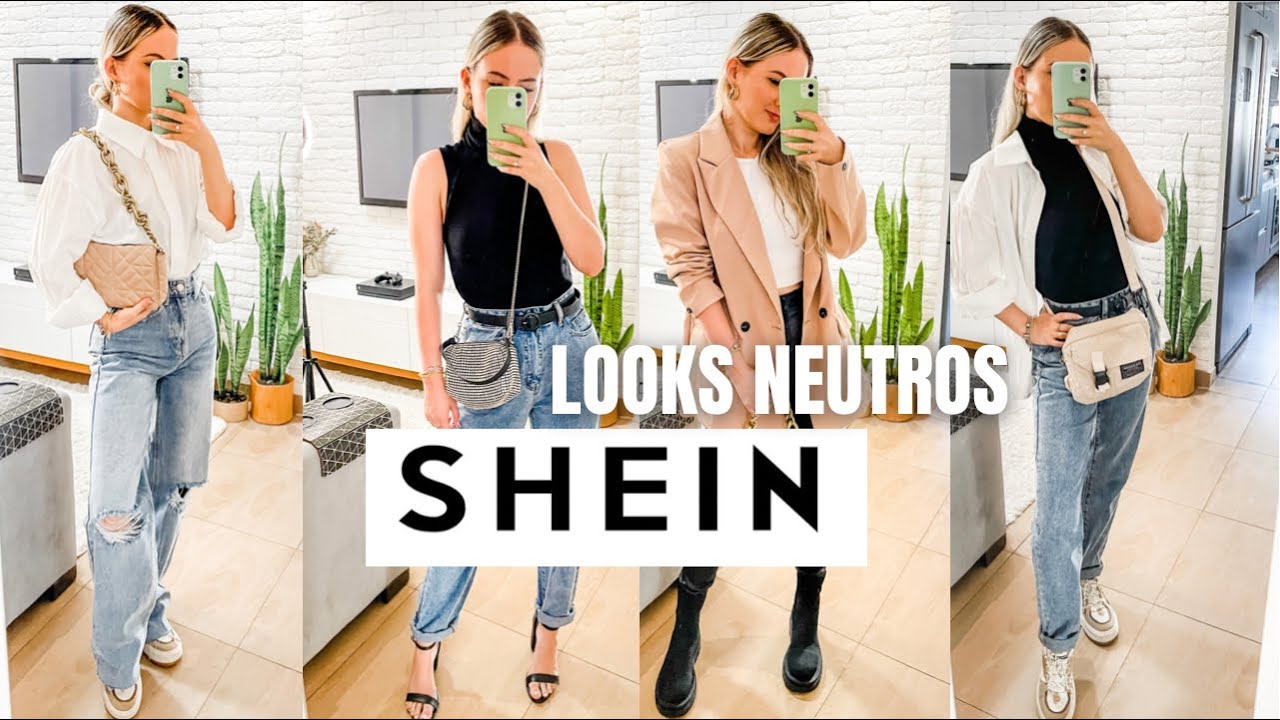 PROVANDO LOOKS COM PEÇAS NEUTRAS SHEIN | calças, blusas, bolsas, bota tratora, tênis…