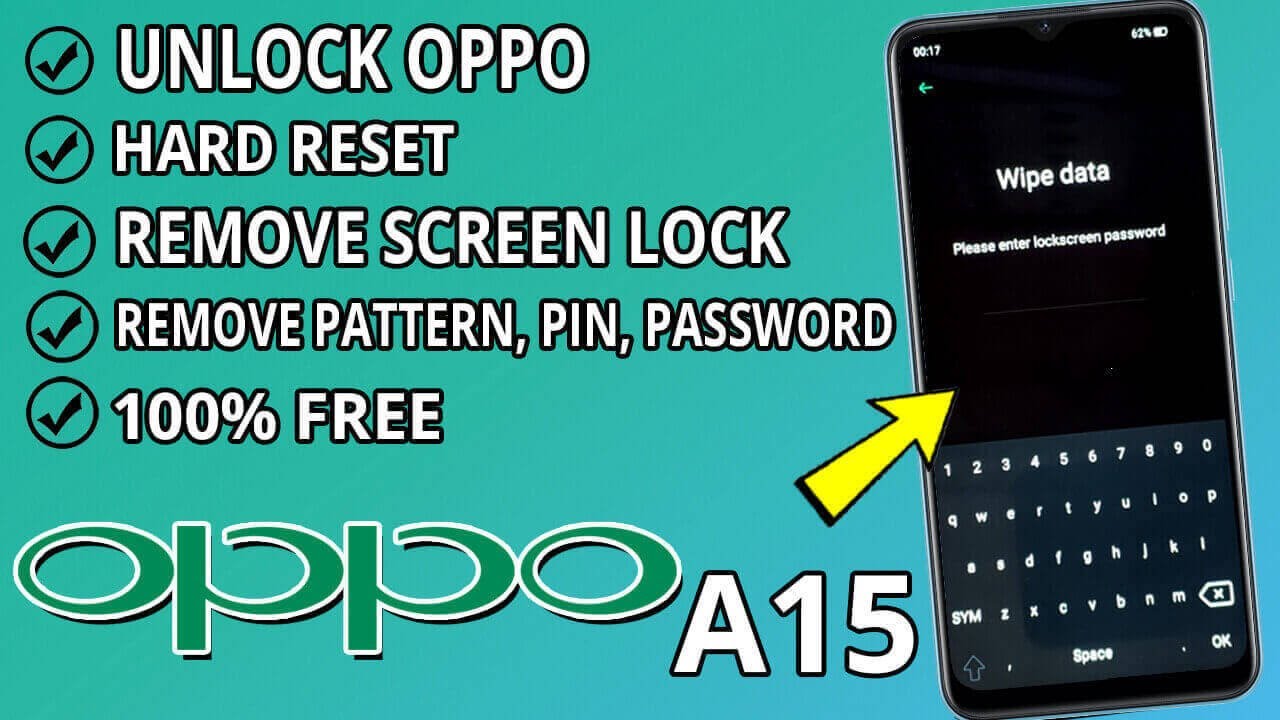 Oppo A15 (cph2185) Bypass Hard Reset Password | How To Unlock oppo a15 Forgotten Code password 🔓🔑✔️