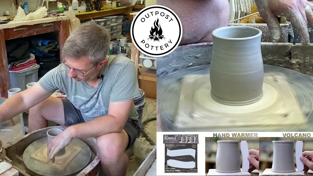 How to Throw on the Pottery Wheel with the Hand Warmer Pottery Profile Rib