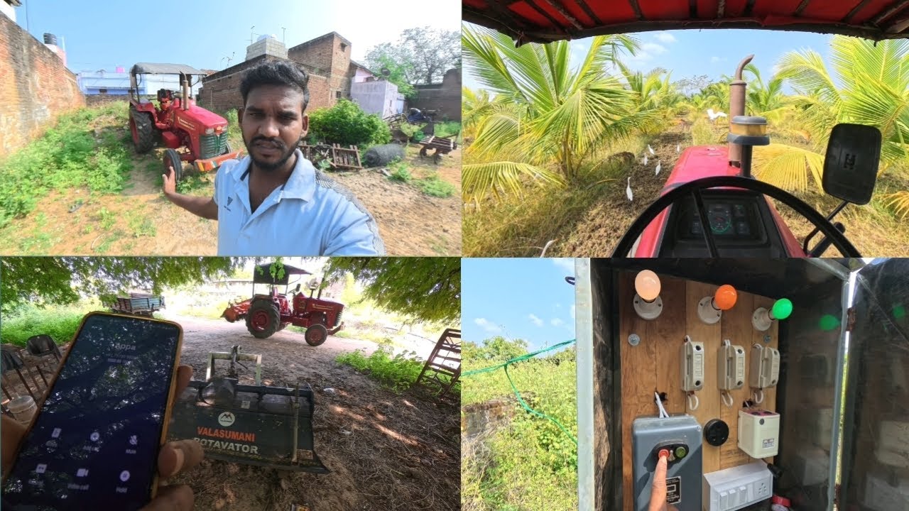 Mahindra tractor coconut tree🌴feeld work and question answers 🚜💥💥#nature #villagelife #tractorlife 