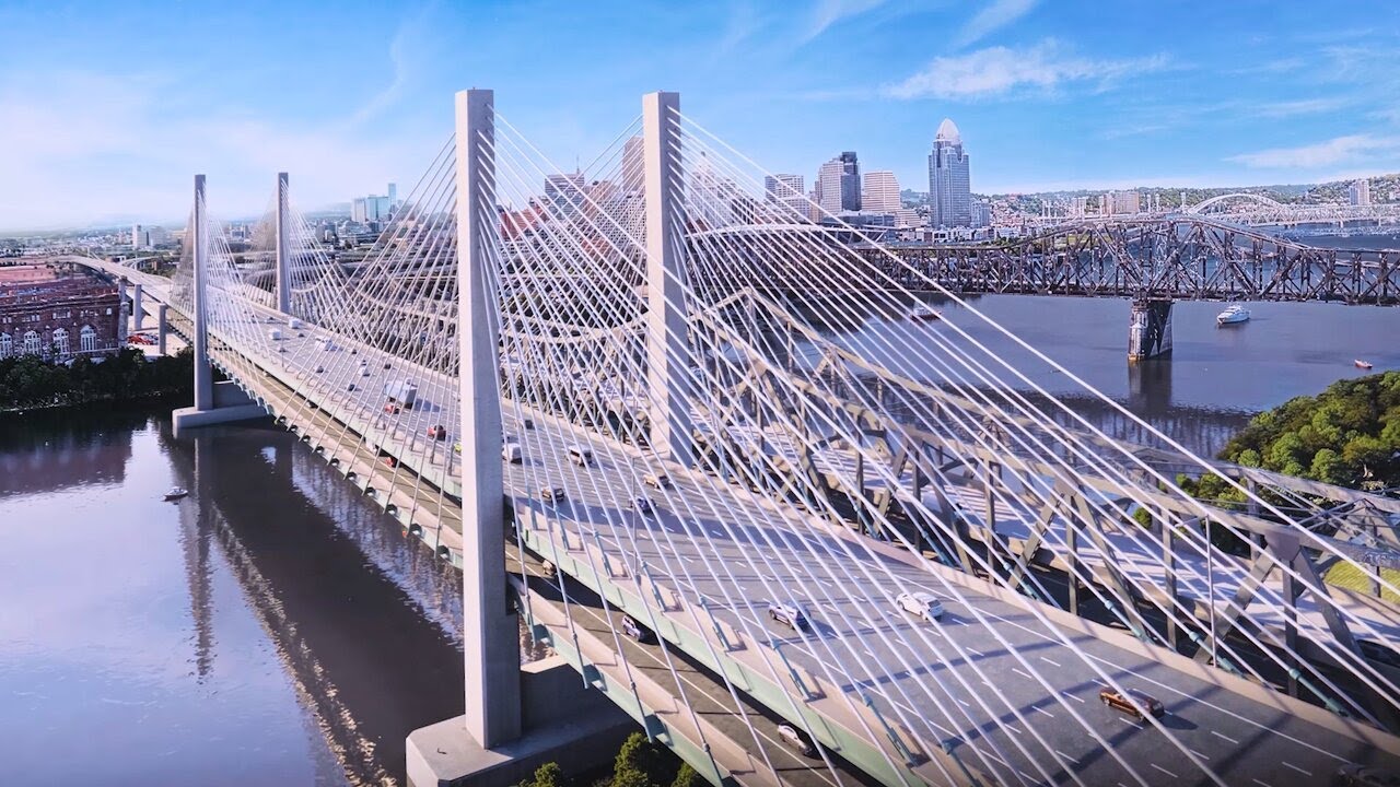 Govs. DeWine, Beshear mark major Brent Spence companion bridge milestone, unveil innovative design