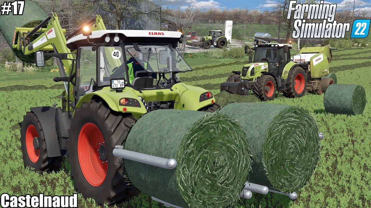 BALING & COLLLECTING ALFALFA, FEEDING ANIMALS W/ CLAAS│CASTELNAUD│FS 22│17