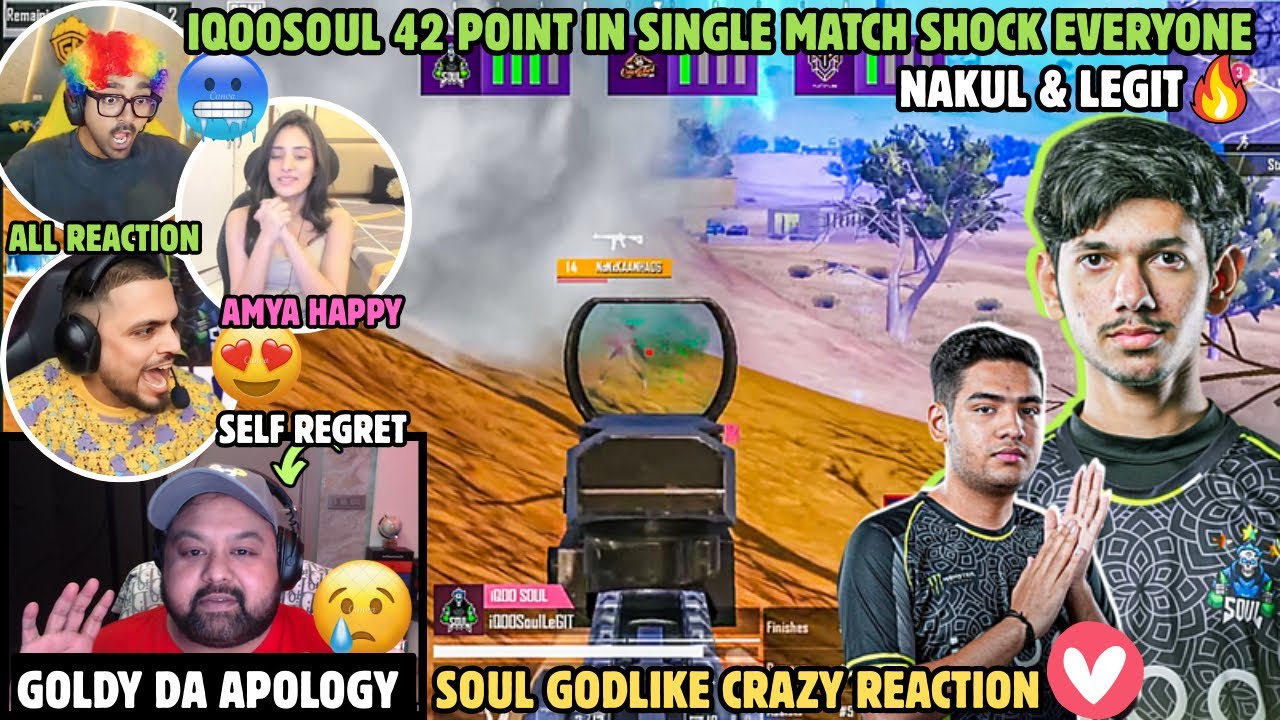 S8UL🚀&GODLIKE CRAZY REACTION ON IQOOSOUL 42 POINTER CHICKEN🔥NAKUL & LEGIT SHOCKS EVERYONE🤯