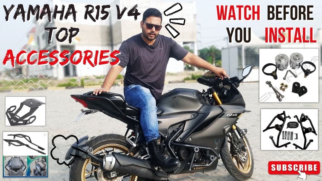 Yamaha R15 V4 Top Accessories | Watch Before Install | The Dino Rider | Ravi Kauldhar | Vlog 29