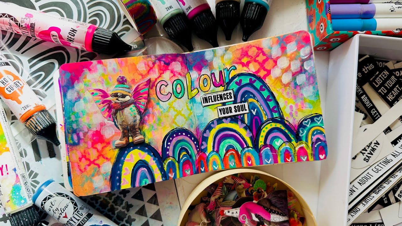 Colour influences the soul.....playing in my animal themed art journal
