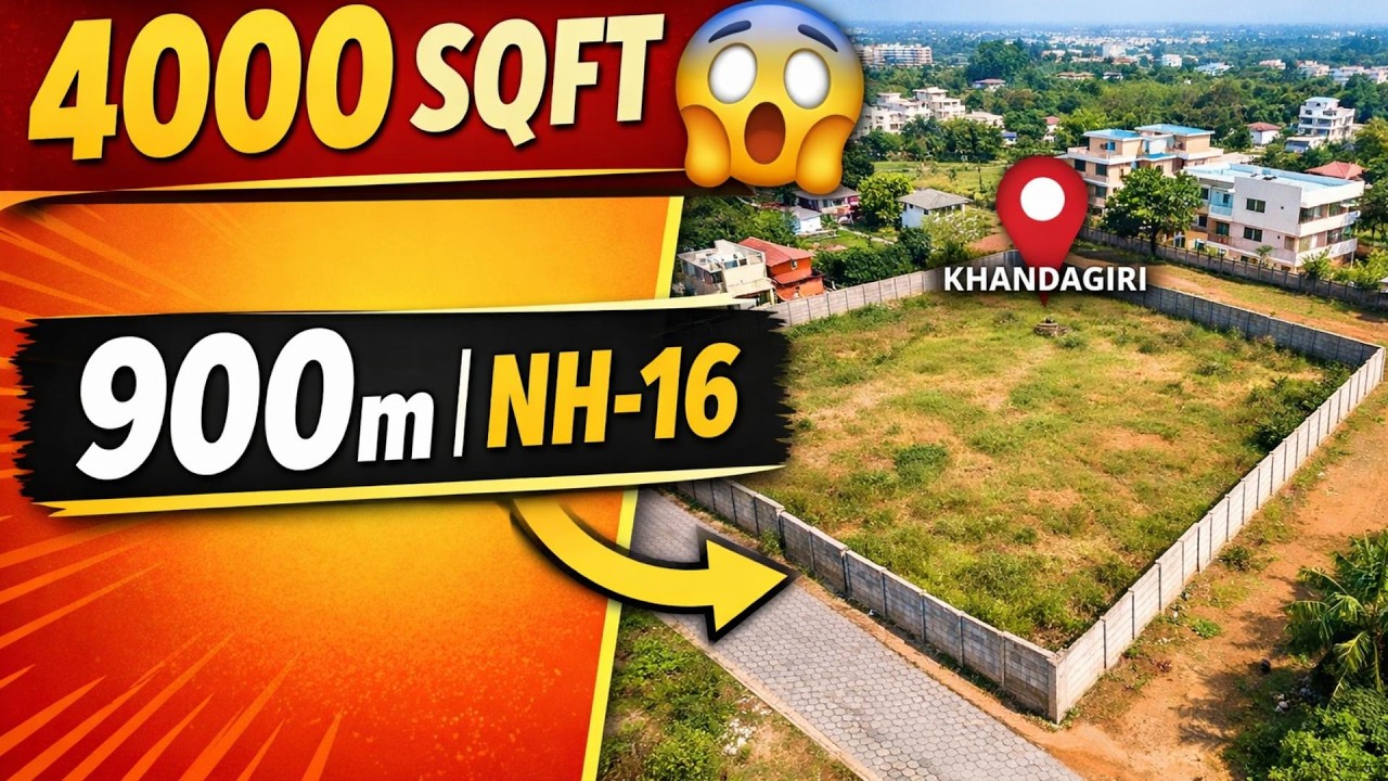 👉 &ldquo;4000 SQFT Gharabari Plot Near Khandagiri 😱 | Only 900m from NH-16&rdquo;